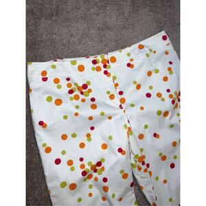 Women’s Polka Dot White Capris sz 16 Cotton Blend Party Shower Wedding
